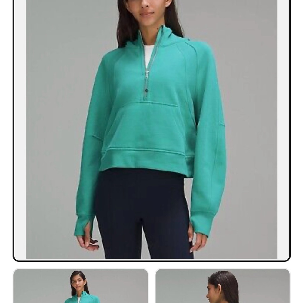 Lululemon Kelly Green KLLG Oversized Scuba Oversized Half-Zip Hoodie XS/S